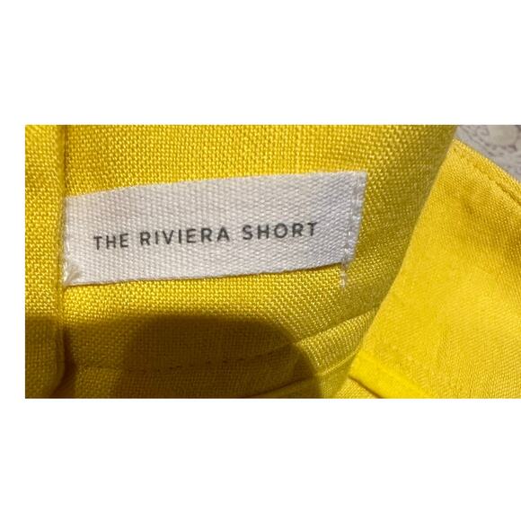 Ann Taylor Loft Size 10 Linen Blend Dressy Shorts Yellow Eyelet Summer Micro - Picture 9 of 10